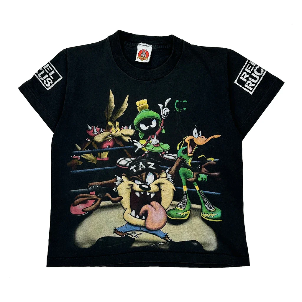 Rebel Ruckus Looney Tunes Cartoon T-Shirt - 2XS Black Cotton