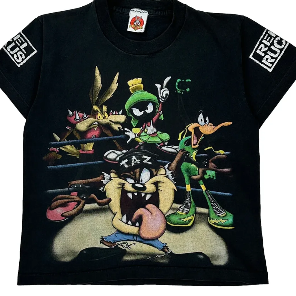 Rebel Ruckus Looney Tunes Cartoon T-Shirt - 2XS Black Cotton - Image 4