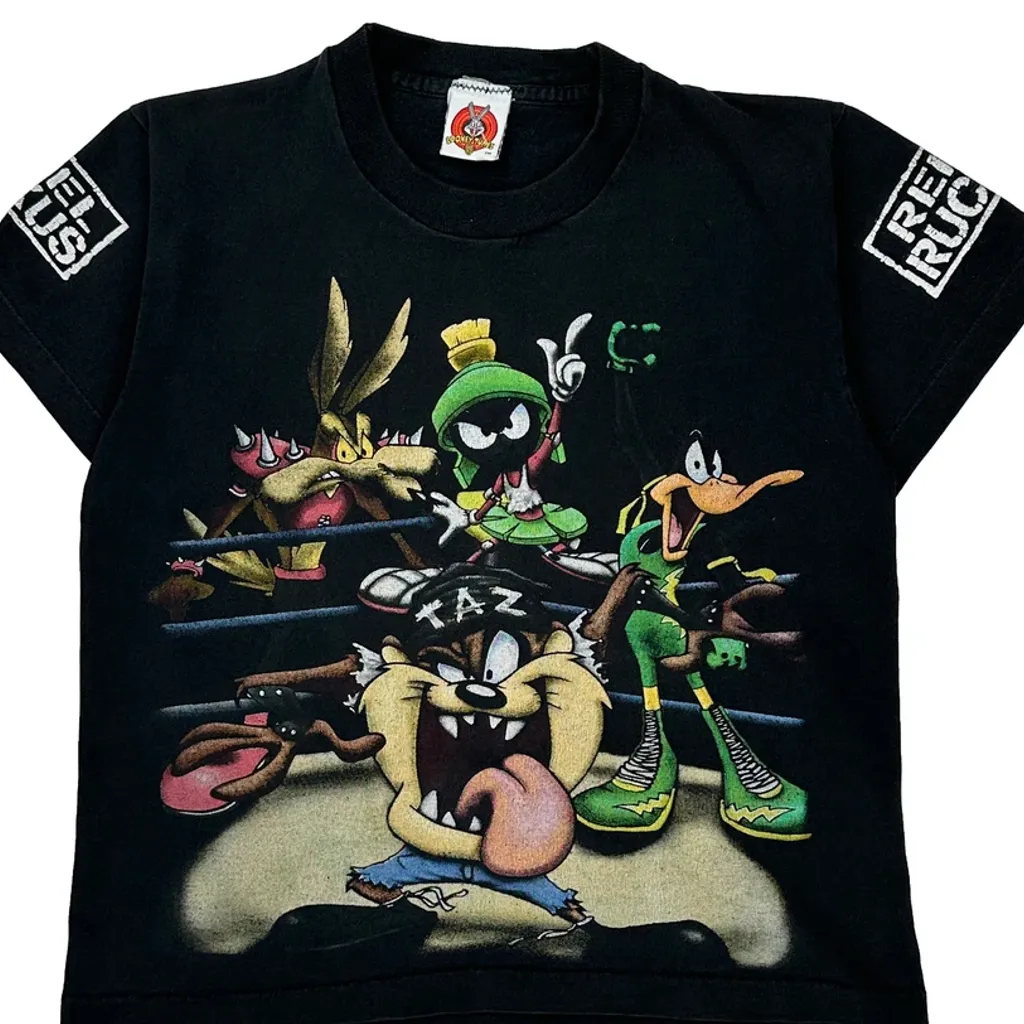 Rebel Ruckus Looney Tunes Cartoon T-Shirt - 2XS Black Cotton - Image 5