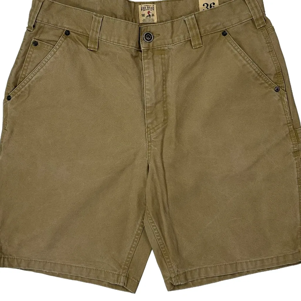 Red Head Carpenter Shorts - 34W 9L Khaki Cotton - Image 10