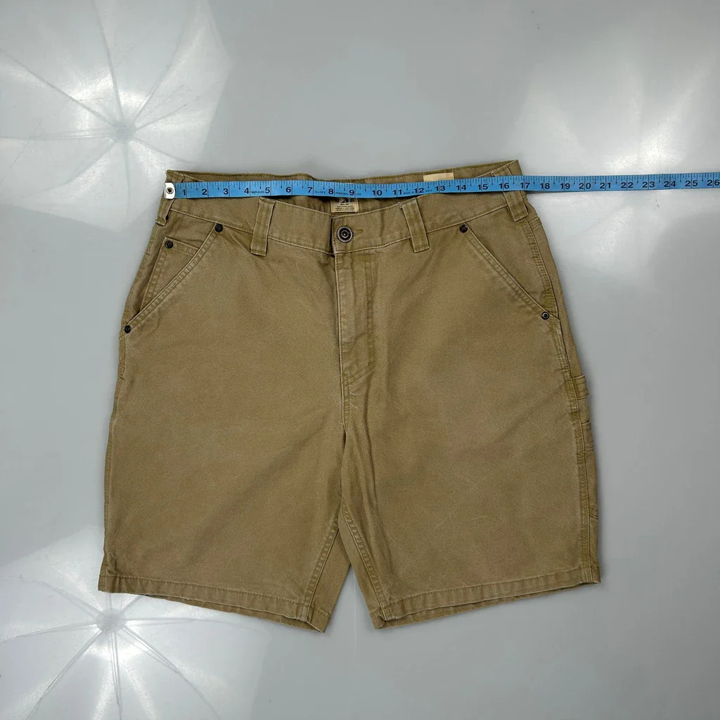 Red Head Carpenter Shorts - 34W 9L Khaki Cotton - Image 3
