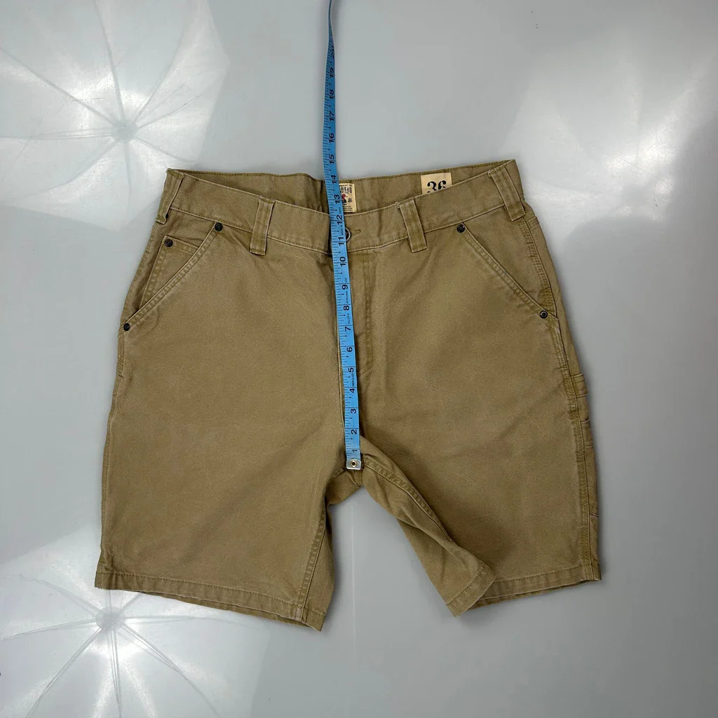 Red Head Carpenter Shorts - 34W 9L Khaki Cotton - Image 4