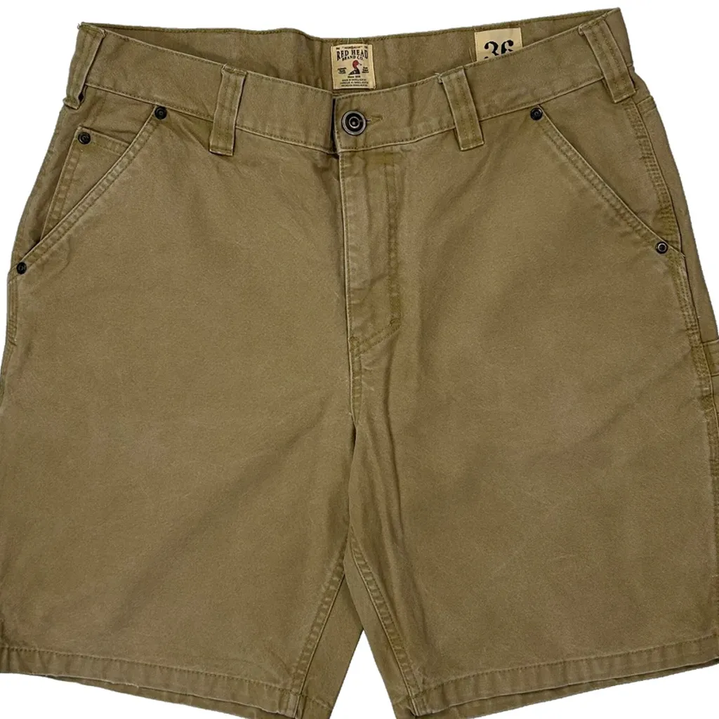 Red Head Carpenter Shorts - 34W 9L Khaki Cotton - Image 9