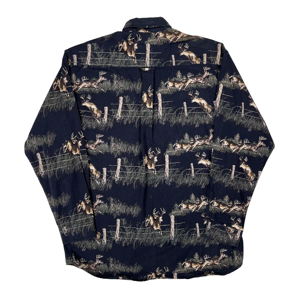 Red Head Patterned Shirt - Medium Black Cotton - Image 2