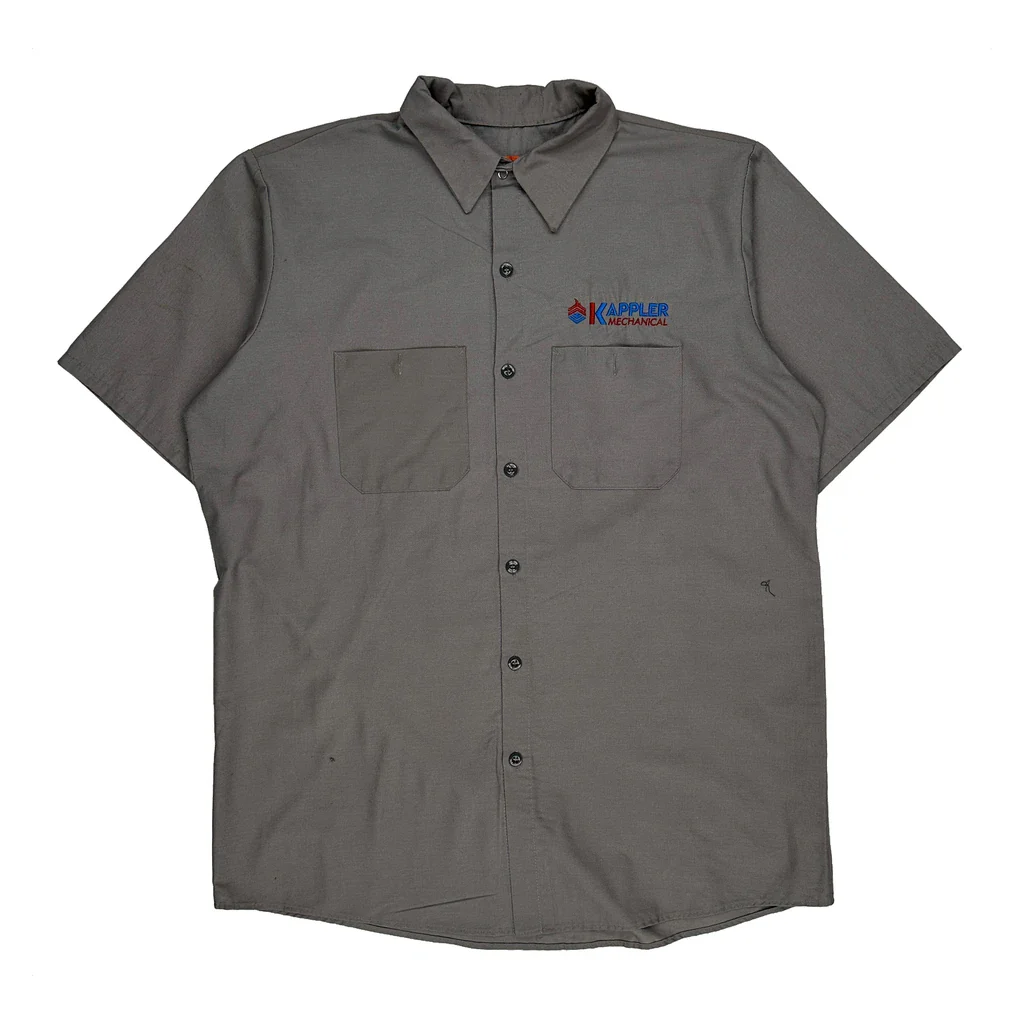 Red Kap Short Sleeve Shirt - Large Grey Polyester Blend