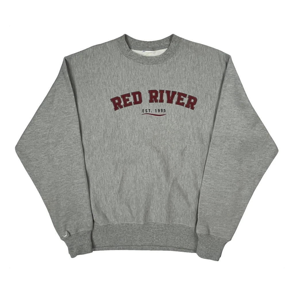 Red River Champion College Sweatshirt - XL Grey Cotton