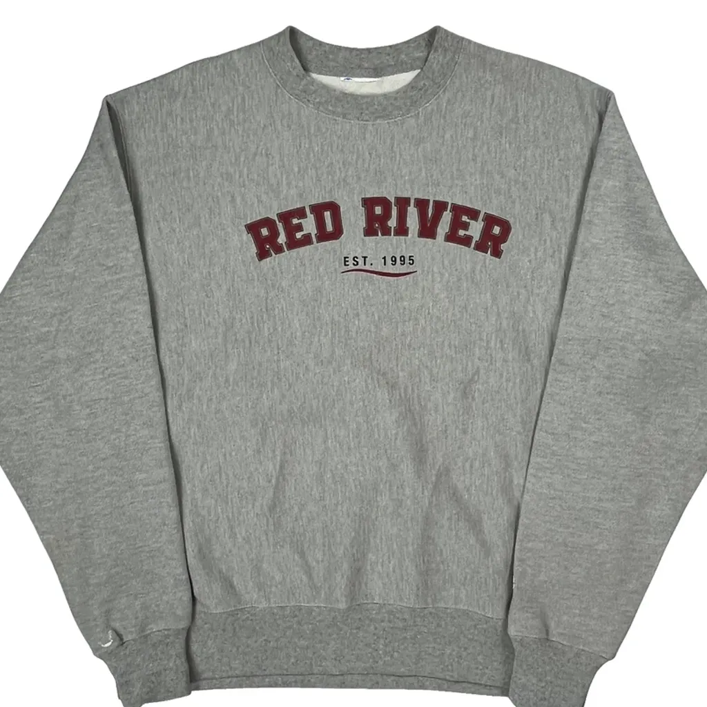 Red River Champion College Sweatshirt - XL Grey Cotton - Image 4
