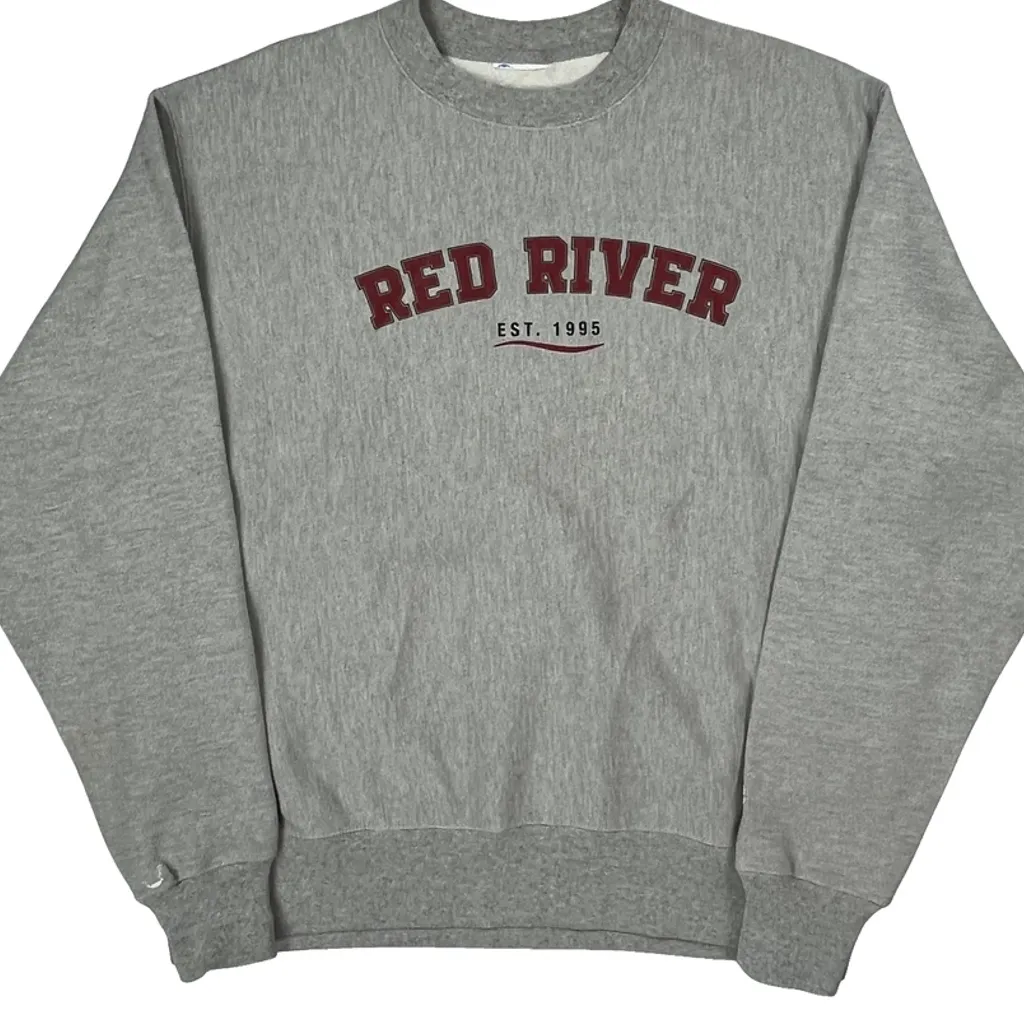 Red River Champion College Sweatshirt - XL Grey Cotton - Image 5