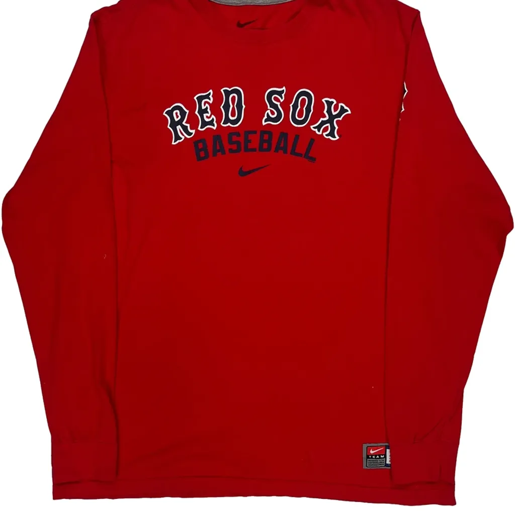 Red Sox Nike Mlb Long Sleeve T-Shirt - 2XL Red Cotton - Image 4