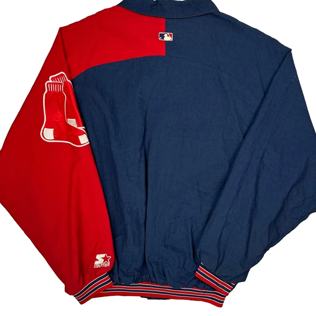Red Sox Starter Mlb Baseball Jacket - XL Blue Nylon - Image 6