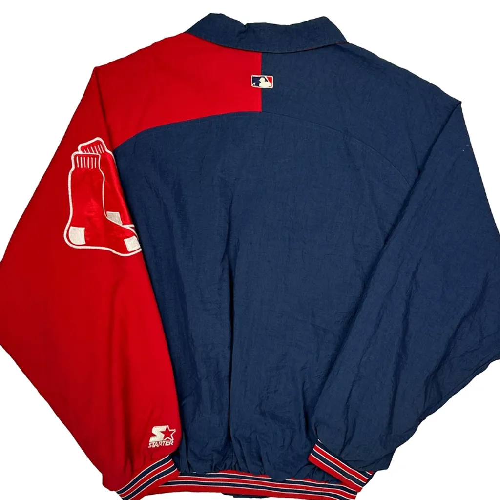 Red Sox Starter Mlb Baseball Jacket - XL Blue Nylon - Image 7
