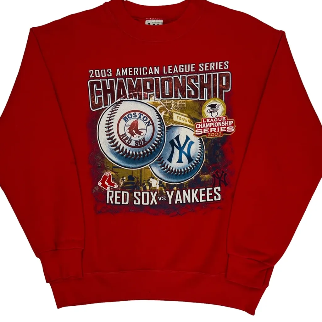 Red Sox Vs Yankees Lee Sport Graphic Sweatshirt - Large Red Cotton - Image 5