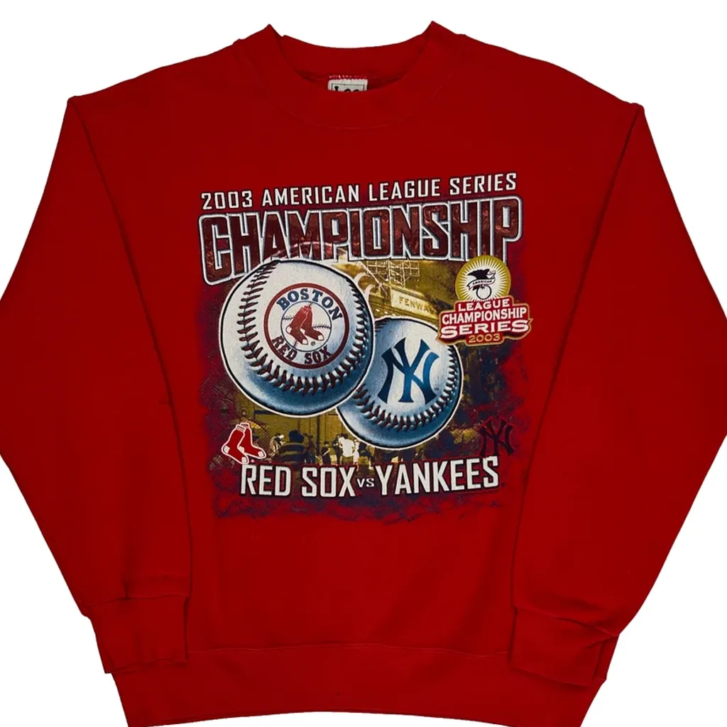 Red Sox Vs Yankees Lee Sport Graphic Sweatshirt - Large Red Cotton - Image 6