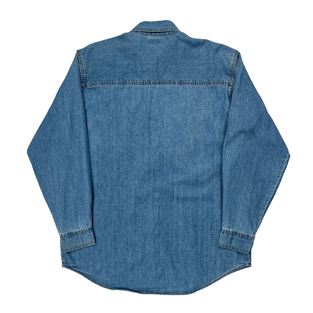 Red Tab Levis Denim Shirt - Medium Blue Cotton - Image 2