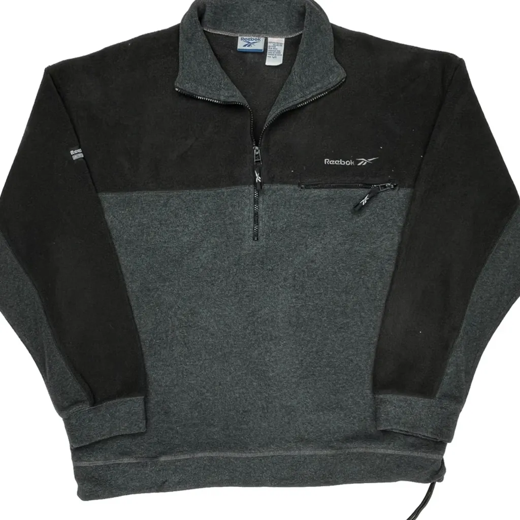 Reebok 1/4 Zip - Large Gray Polyester - Image 4
