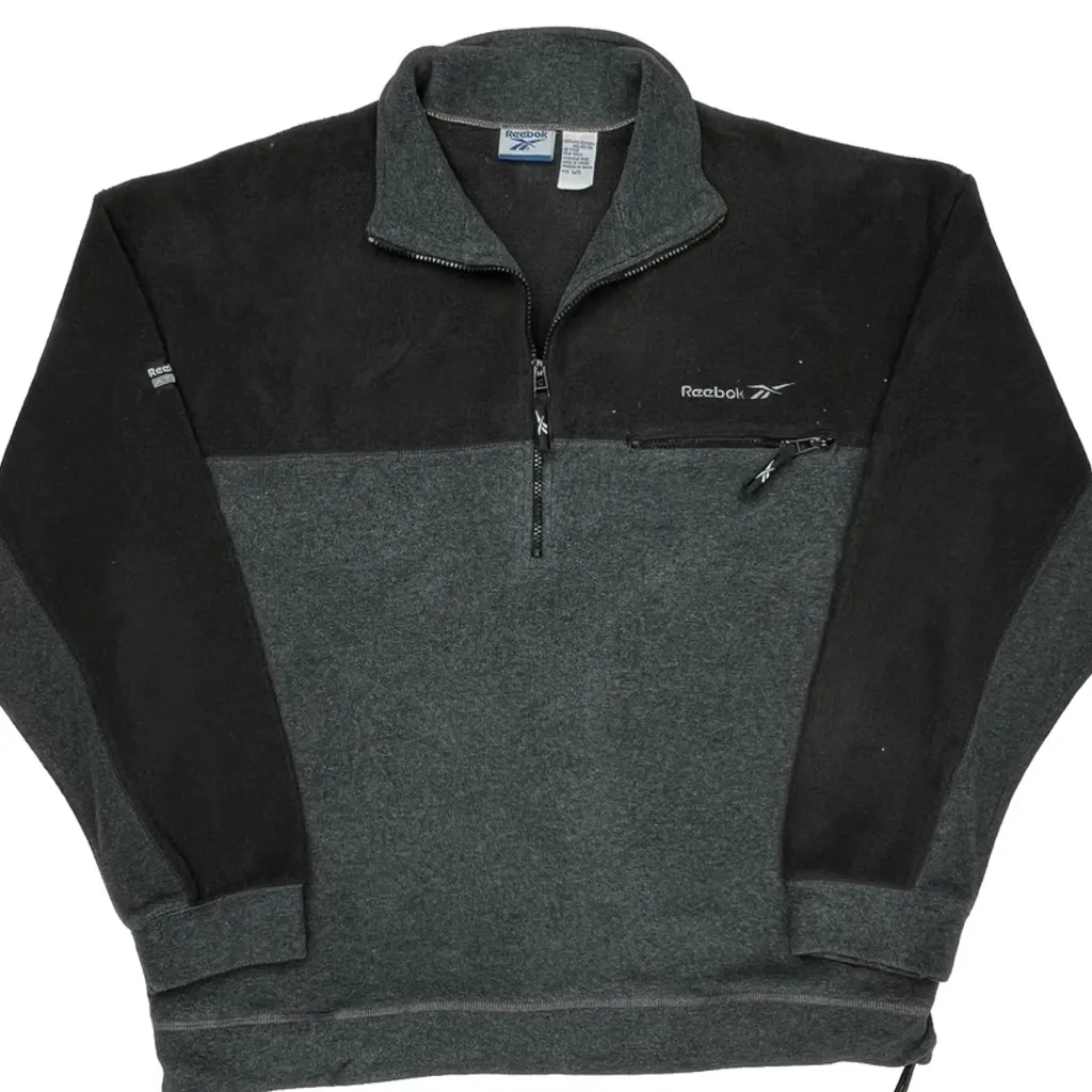 Reebok 1/4 Zip - Large Gray Polyester - Image 5