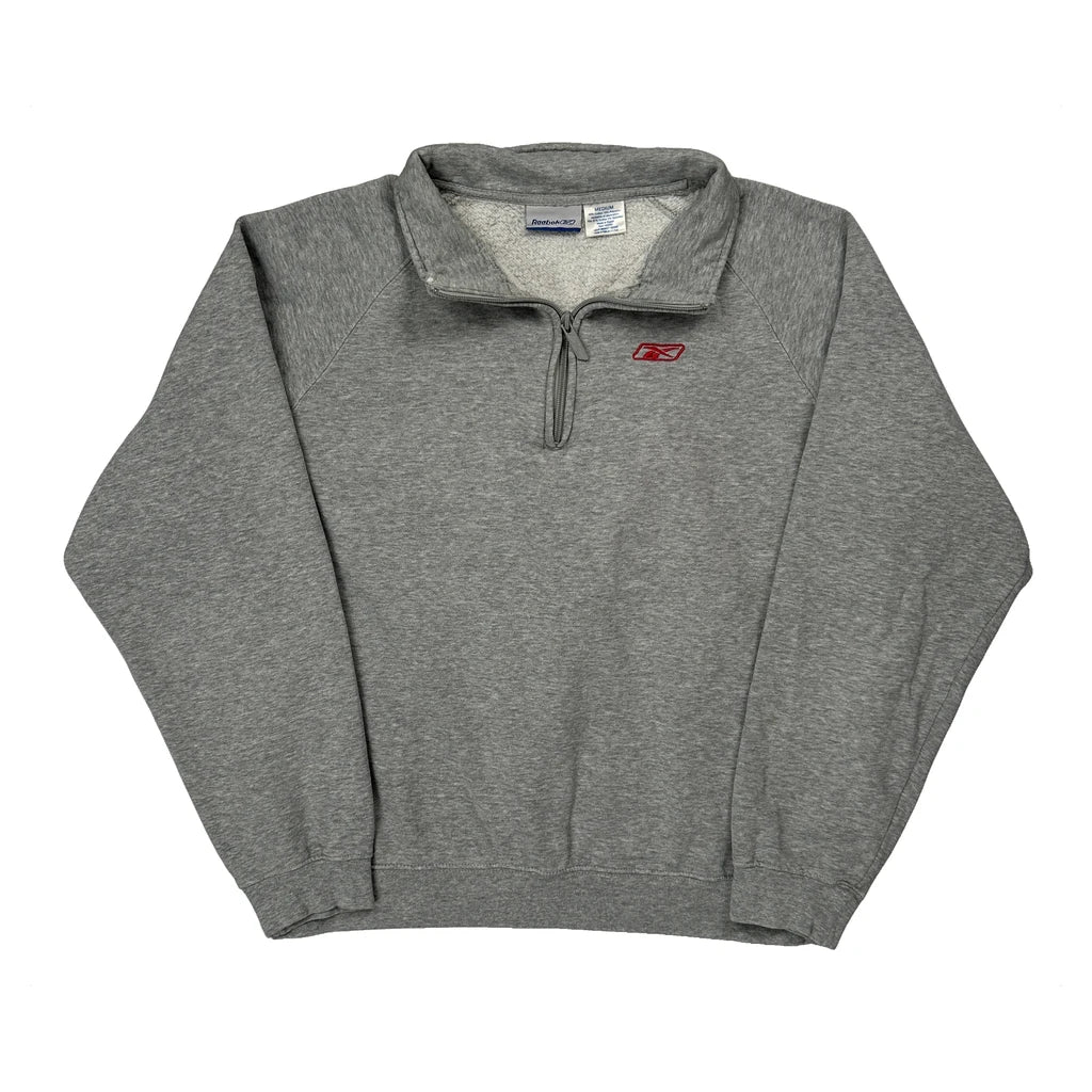 Reebok 1/4 Zip - Medium Grey Cotton Blend