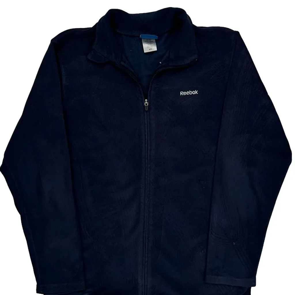 Reebok Fleece Jacket - Medium Navy Polyester - Image 4