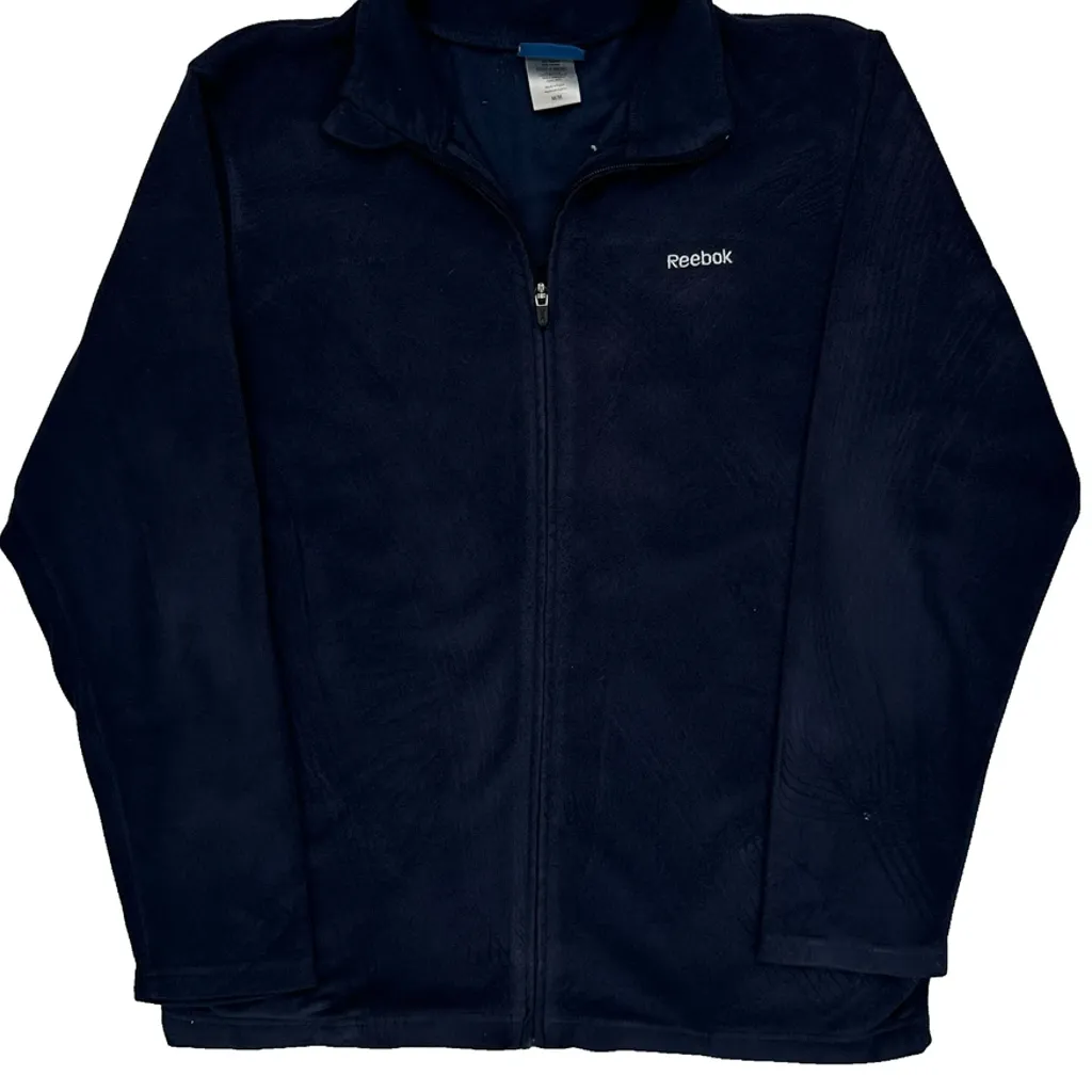 Reebok Fleece Jacket - Medium Navy Polyester - Image 5