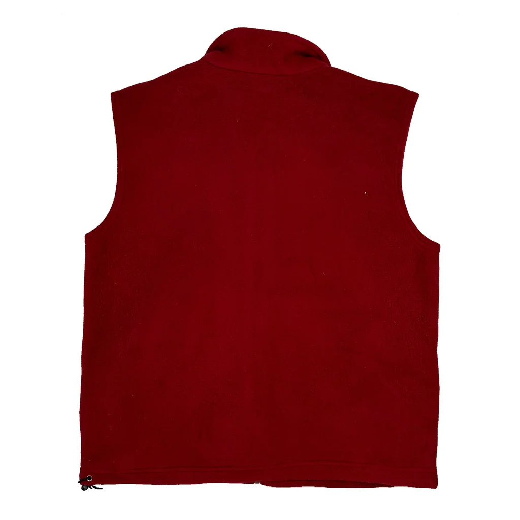 Reebok Fleece Vest - Large Red Polyester - Image 2