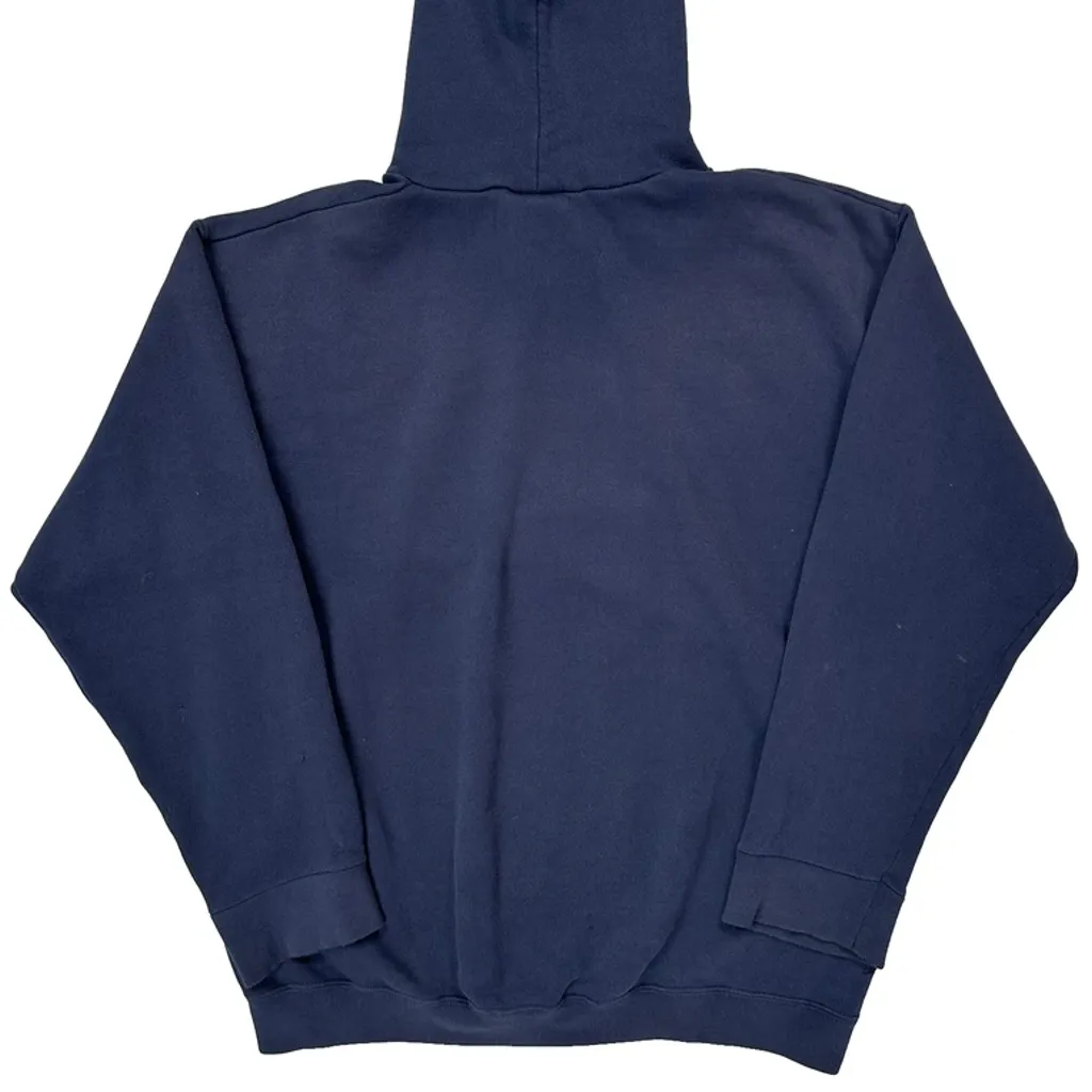Reebok Spellout Hoodie - Large Navy Cotton - Image 6