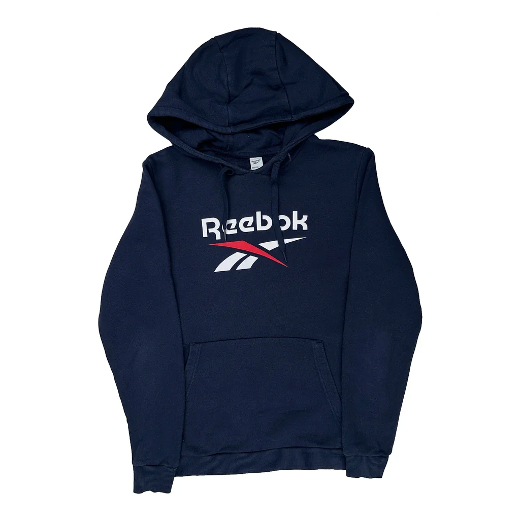 Reebok Hoodie - Medium Navy Cotton