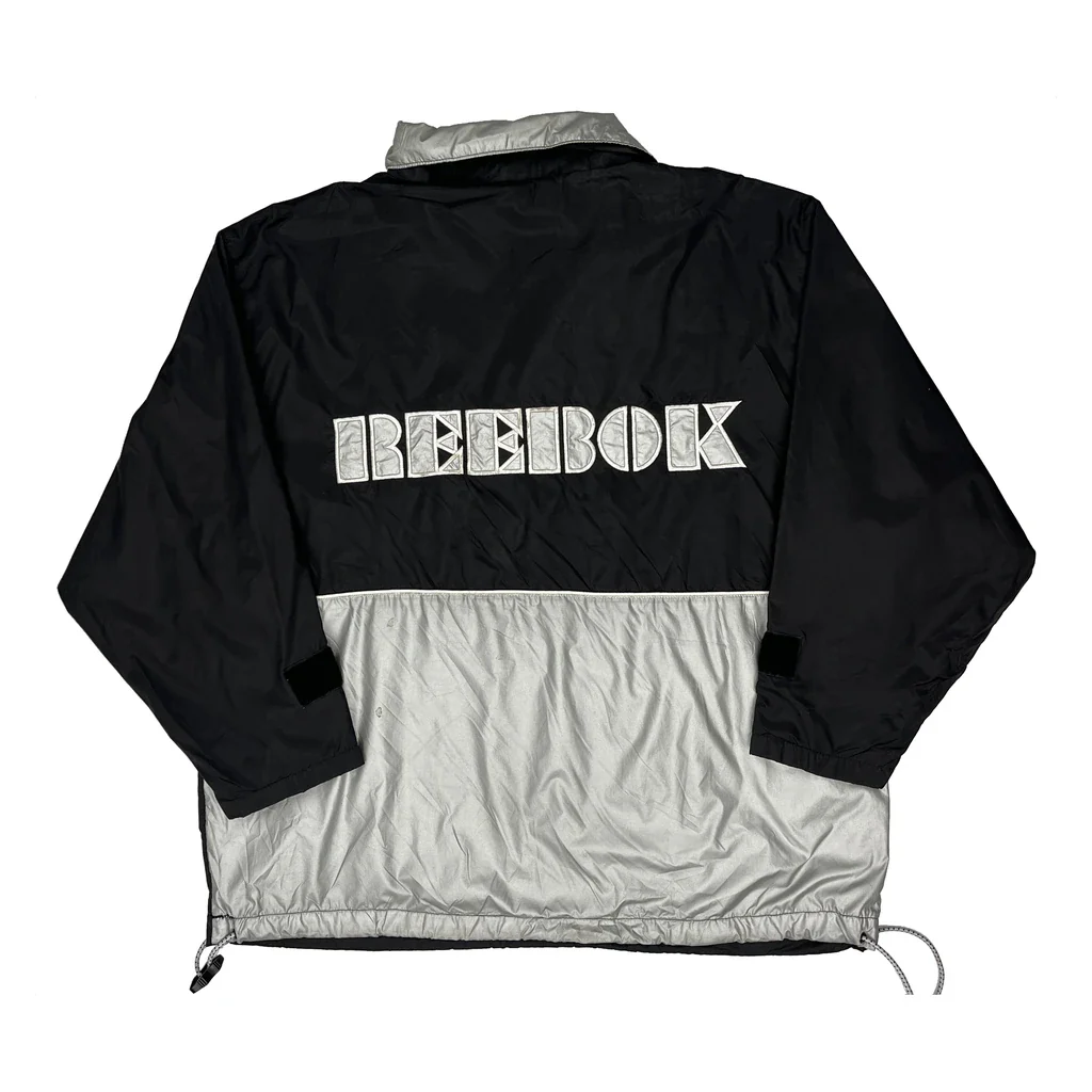 Reebok Spellout Jacket - Small Black Nylon - Image 2