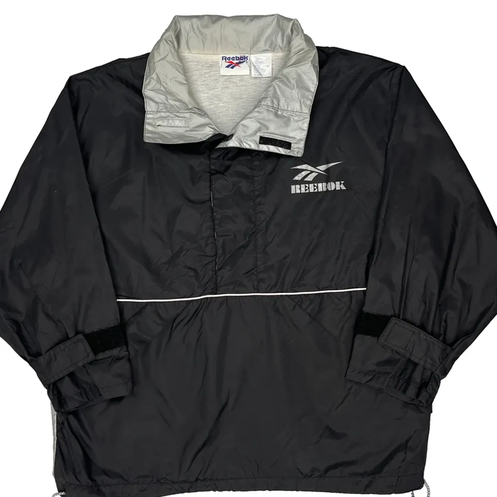 Reebok Spellout Jacket - Small Black Nylon - Image 5