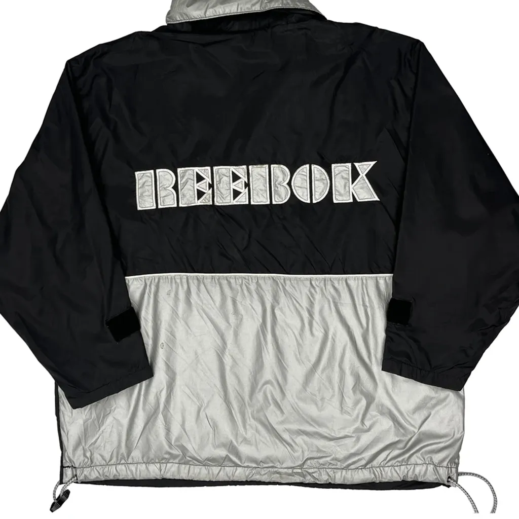 Reebok Spellout Jacket - Small Black Nylon - Image 7