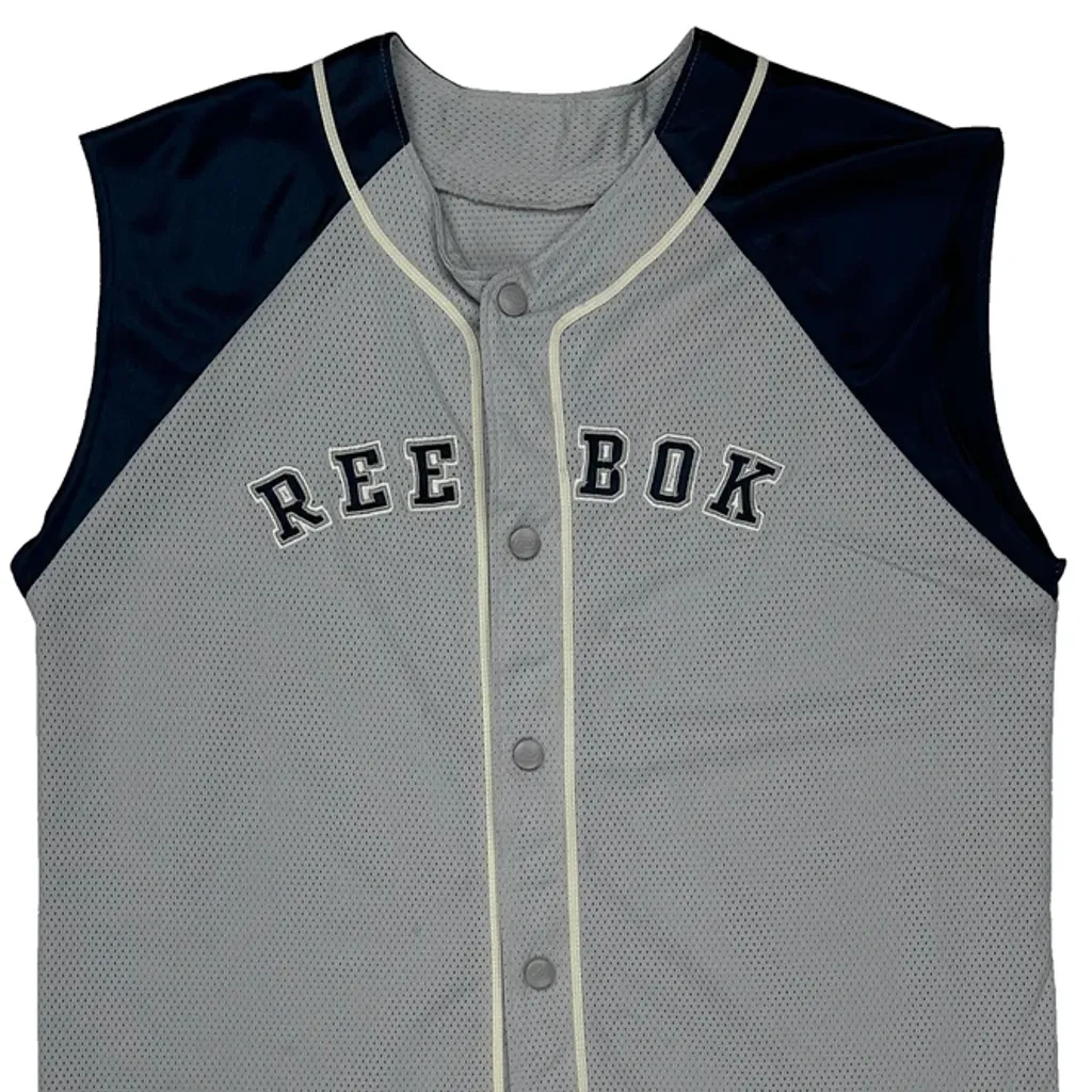 Reebok Baseball Jersey - Medium Grey Polyester - Image 4