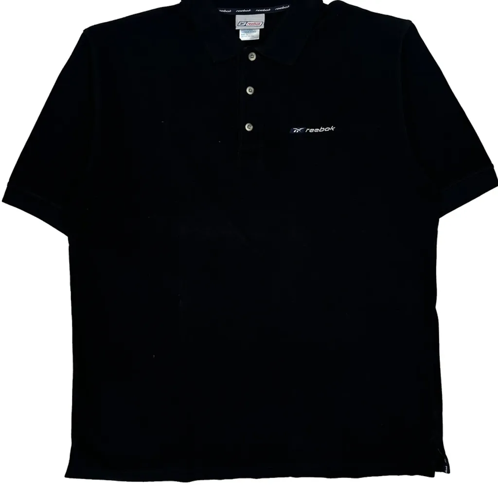 Reebok Polo Shirt - Large Black Cotton - Image 4