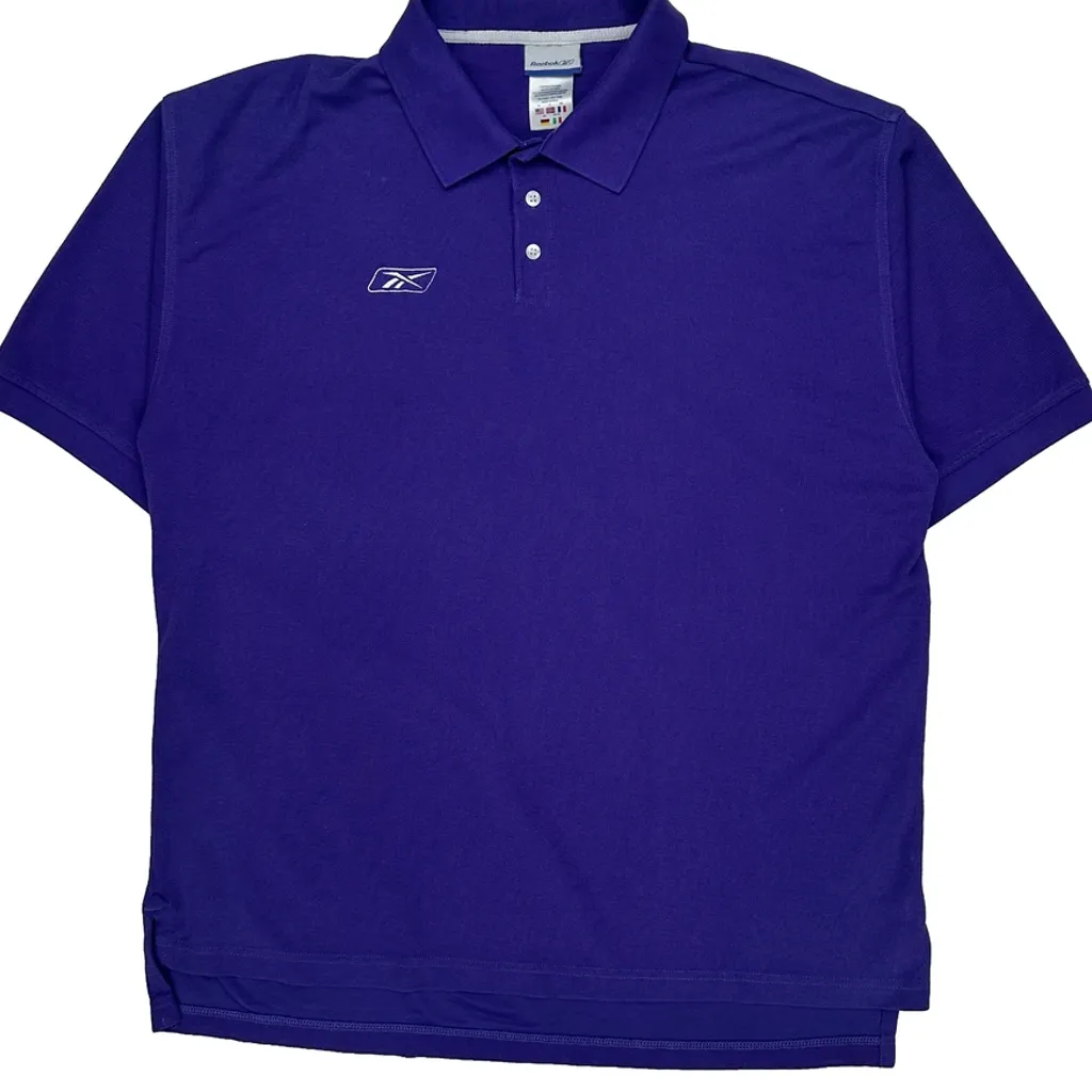 Reebok Polo Shirt - XL Purple Cotton Blend - Image 5
