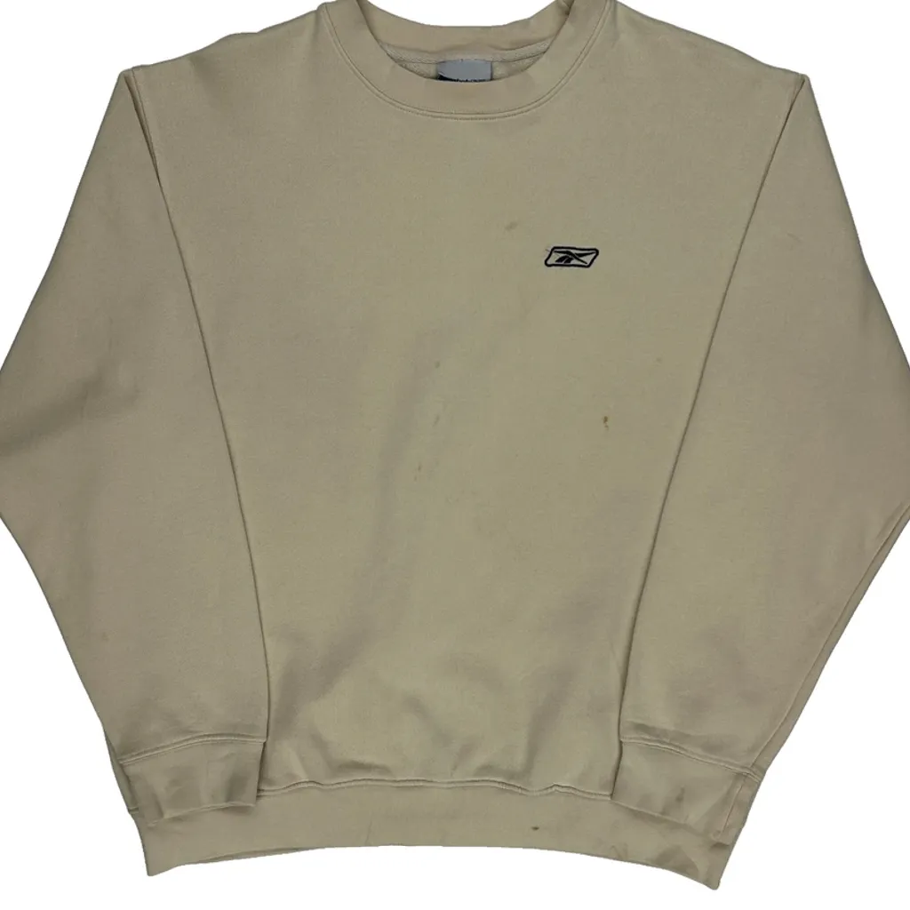 Reebok Sweatshirt - Large Beige Cotton - Image 4