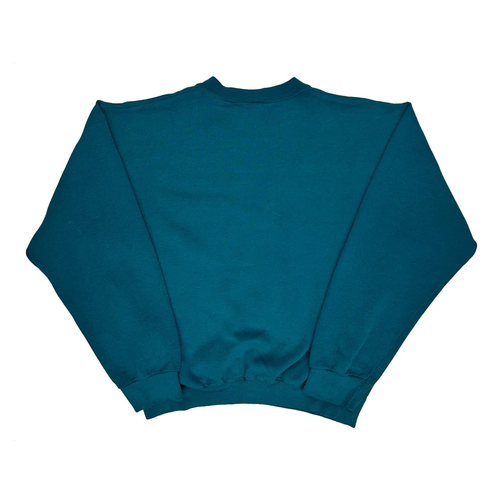 Reebok Spellout Sweatshirt - Large Green Cotton - Image 2