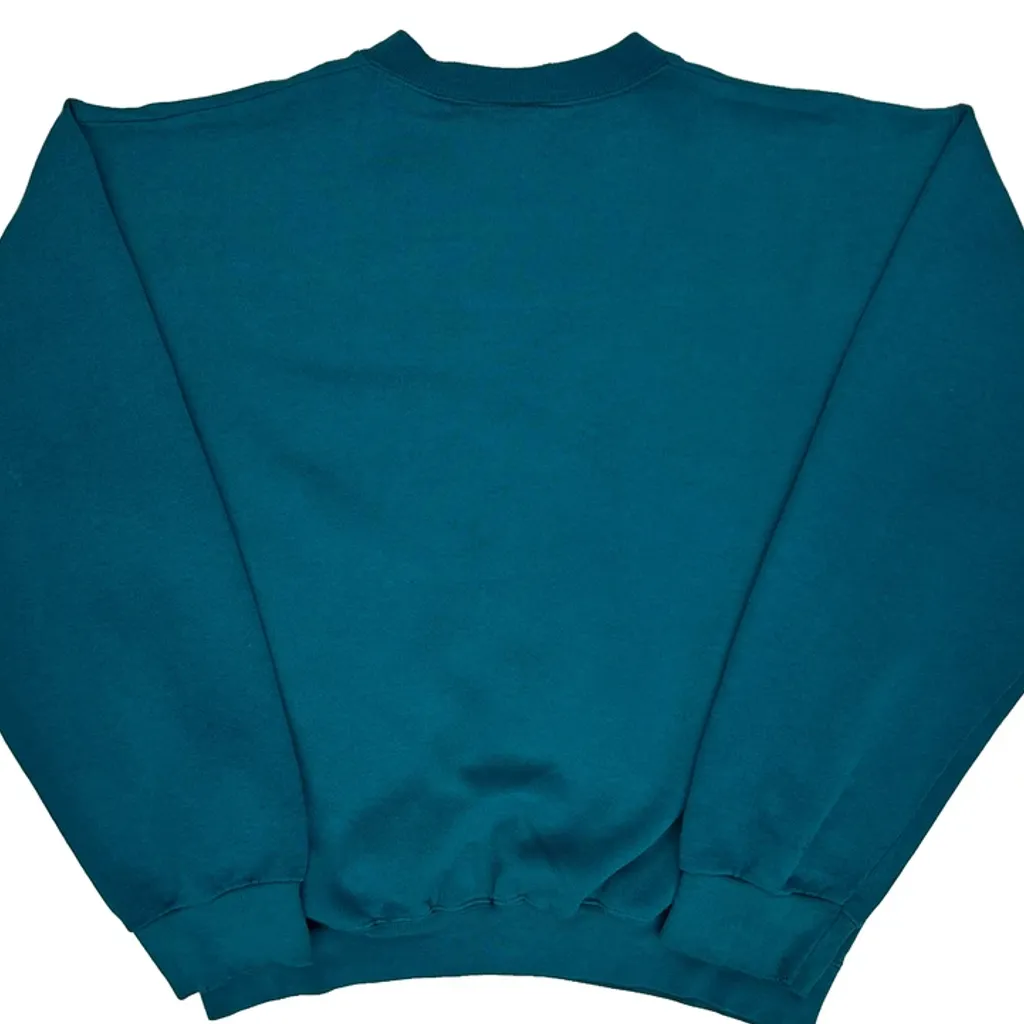 Reebok Spellout Sweatshirt - Large Green Cotton - Image 6
