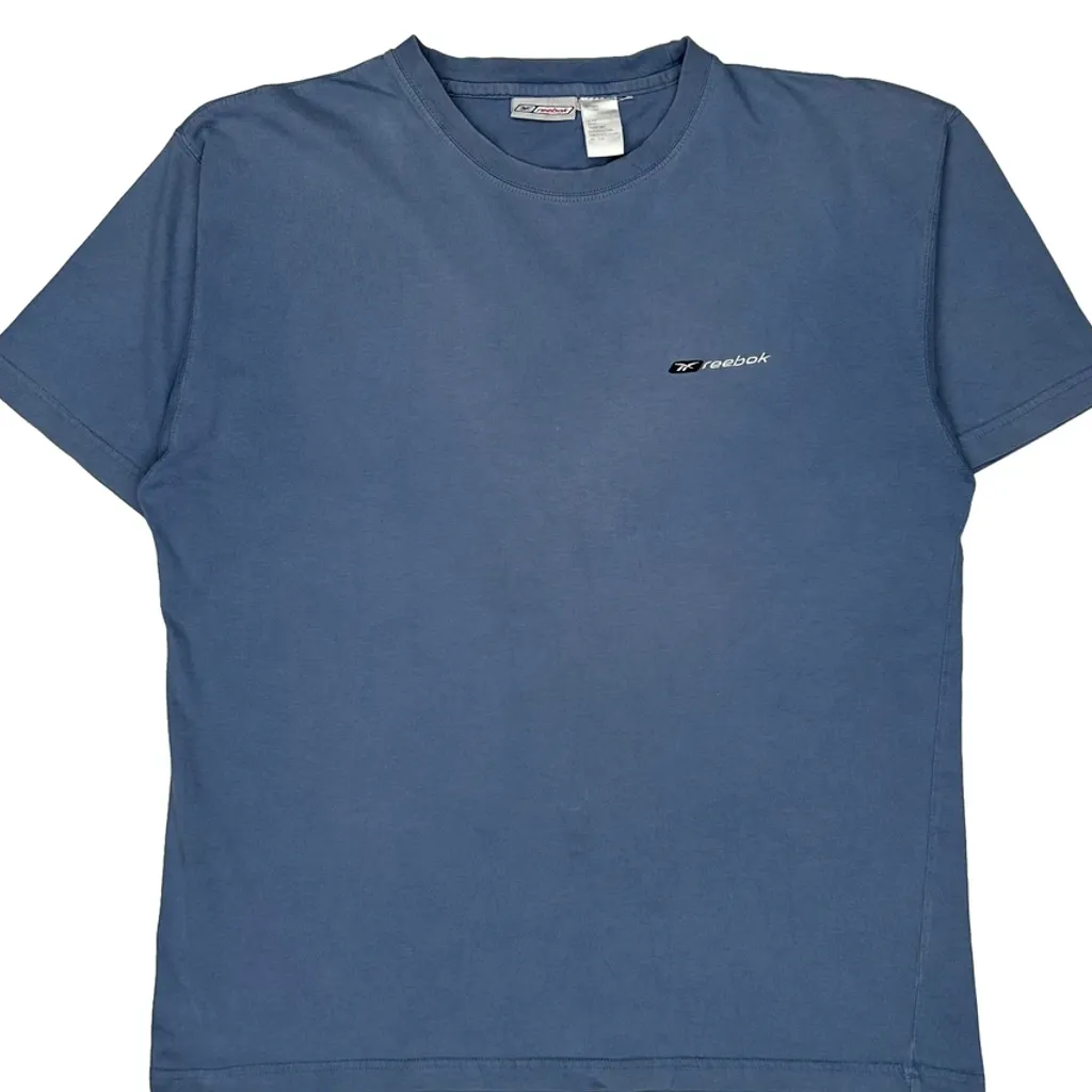 Reebok T-Shirt - Large Blue Cotton - Image 4