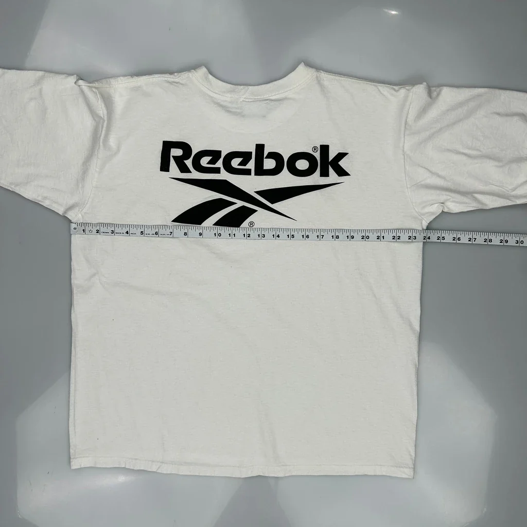 Reebok T-Shirt - Large White Cotton - Image 3