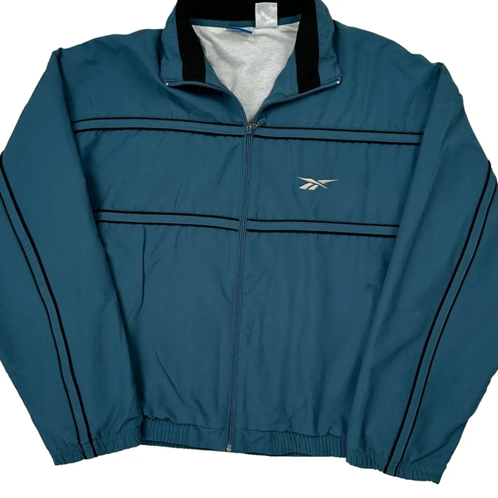 Reebok Track Jacket - Medium Blue Polyester - Image 4