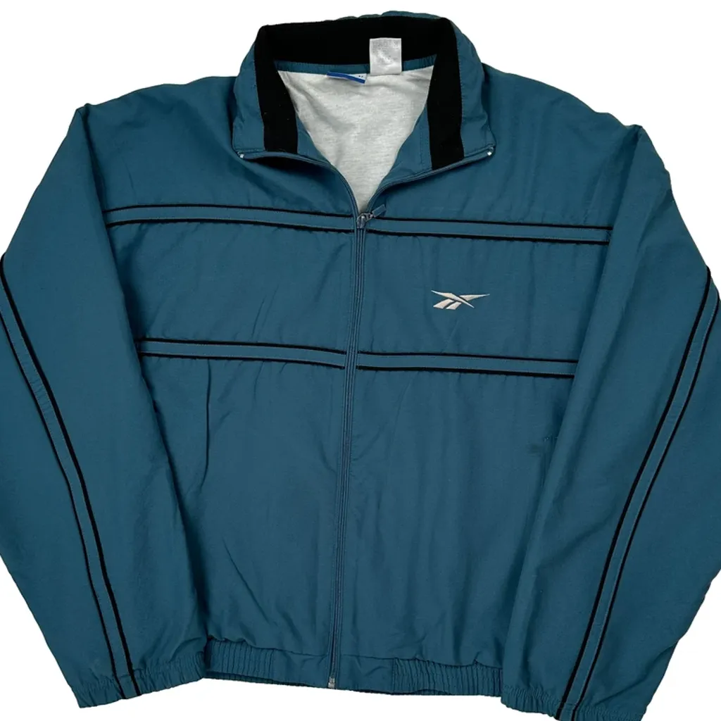Reebok Track Jacket - Medium Blue Polyester - Image 5
