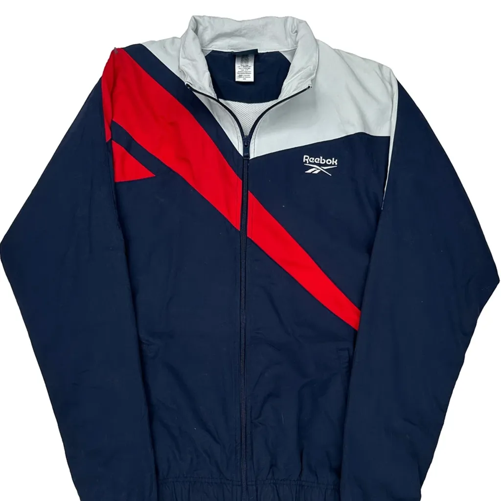 Reebok Track Jacket - Medium Navy Polyester - Image 4