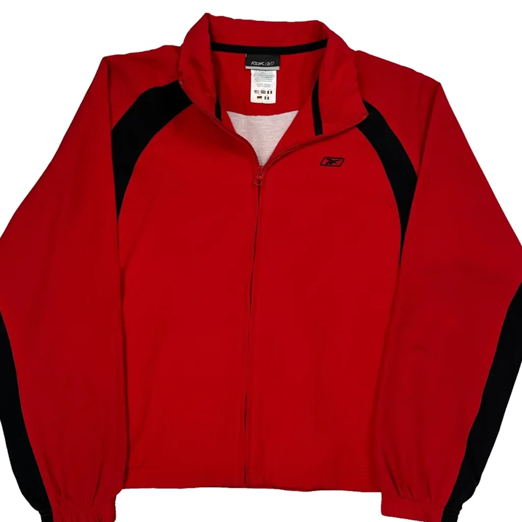 Reebok Track Jacket - Large Red Polyester - Image 4