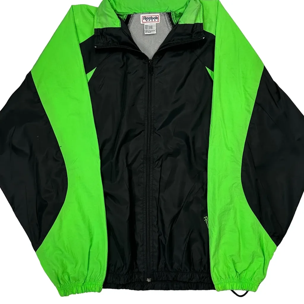 Reebok Windbreaker - Large Black Nylon - Image 4