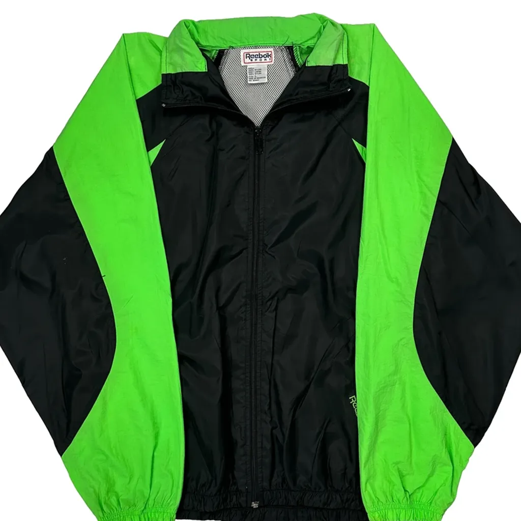 Reebok Windbreaker - Large Black Nylon - Image 5