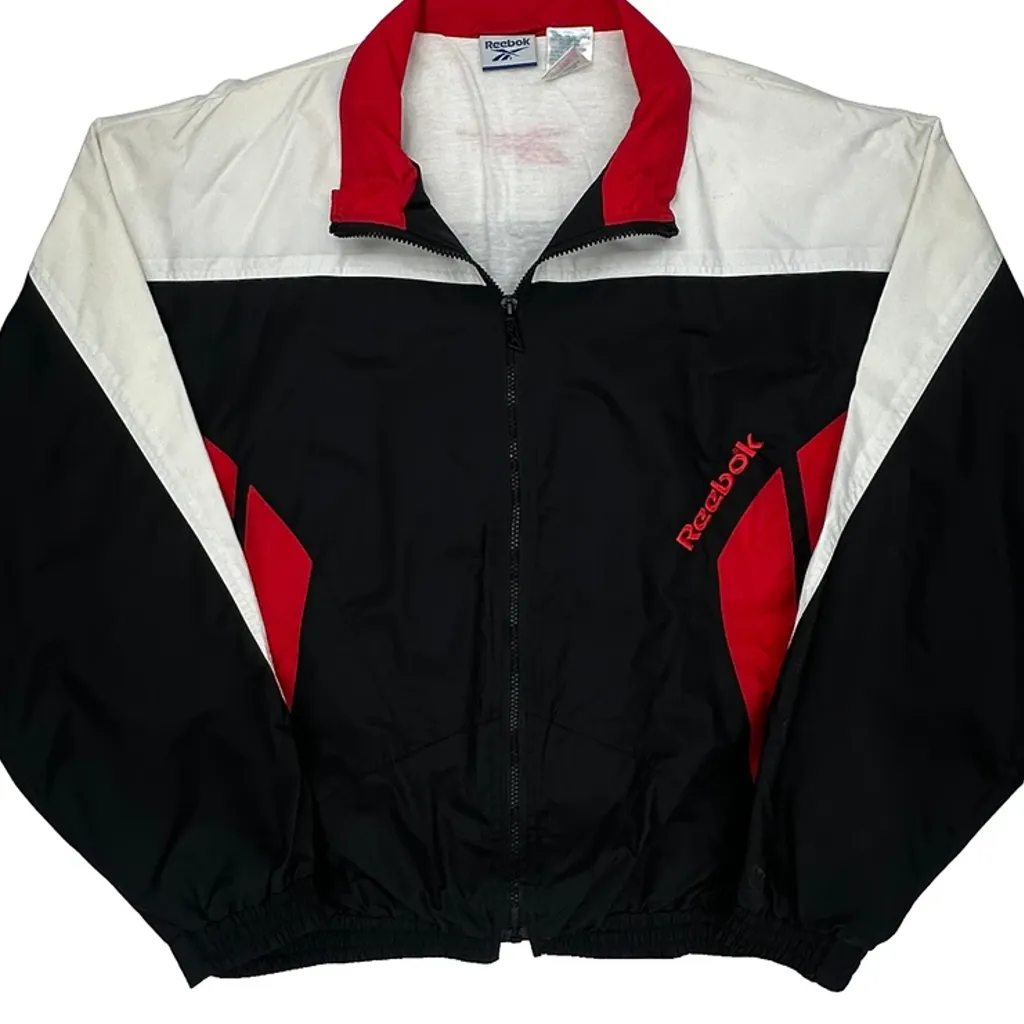 Reebok Windbreaker - Large Black Nylon - Image 5