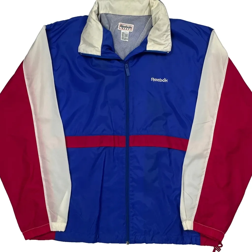 Reebok Windbreaker - Large Blue Nylon - Image 4
