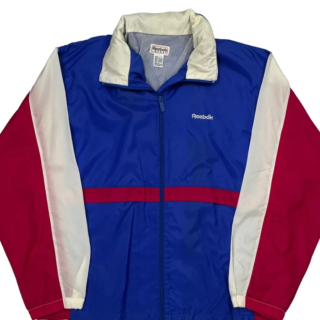 Reebok Windbreaker - Large Blue Nylon - Image 5
