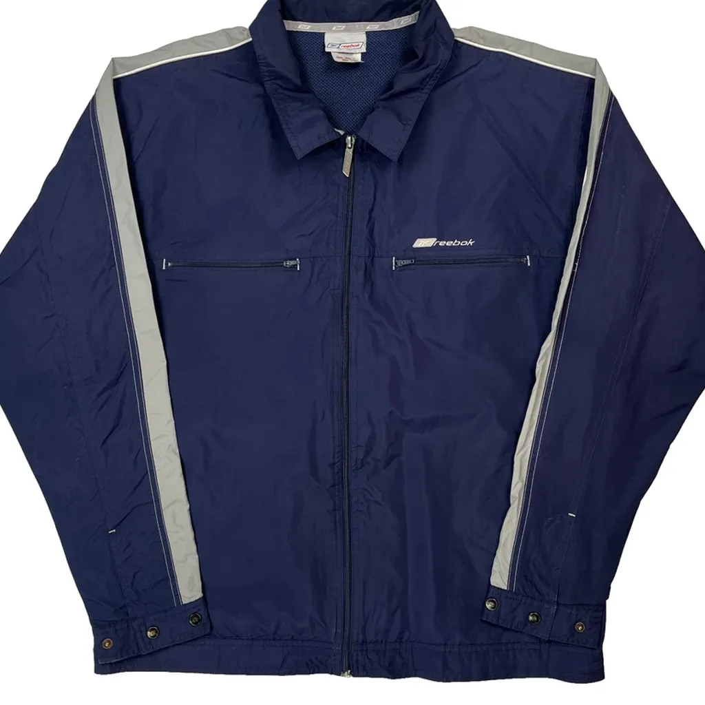 Reebok Windbreaker - Large Blue Polyester - Image 4