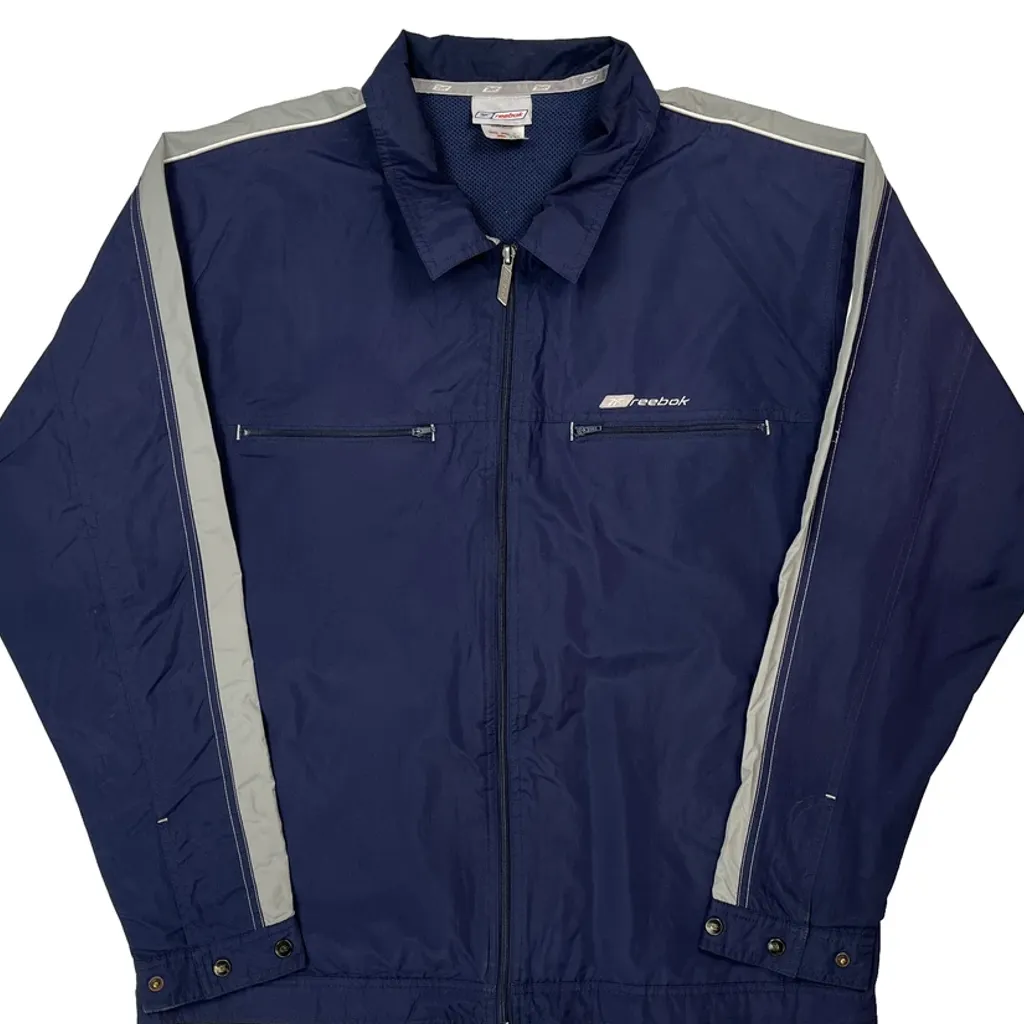 Reebok Windbreaker - Large Blue Polyester - Image 5