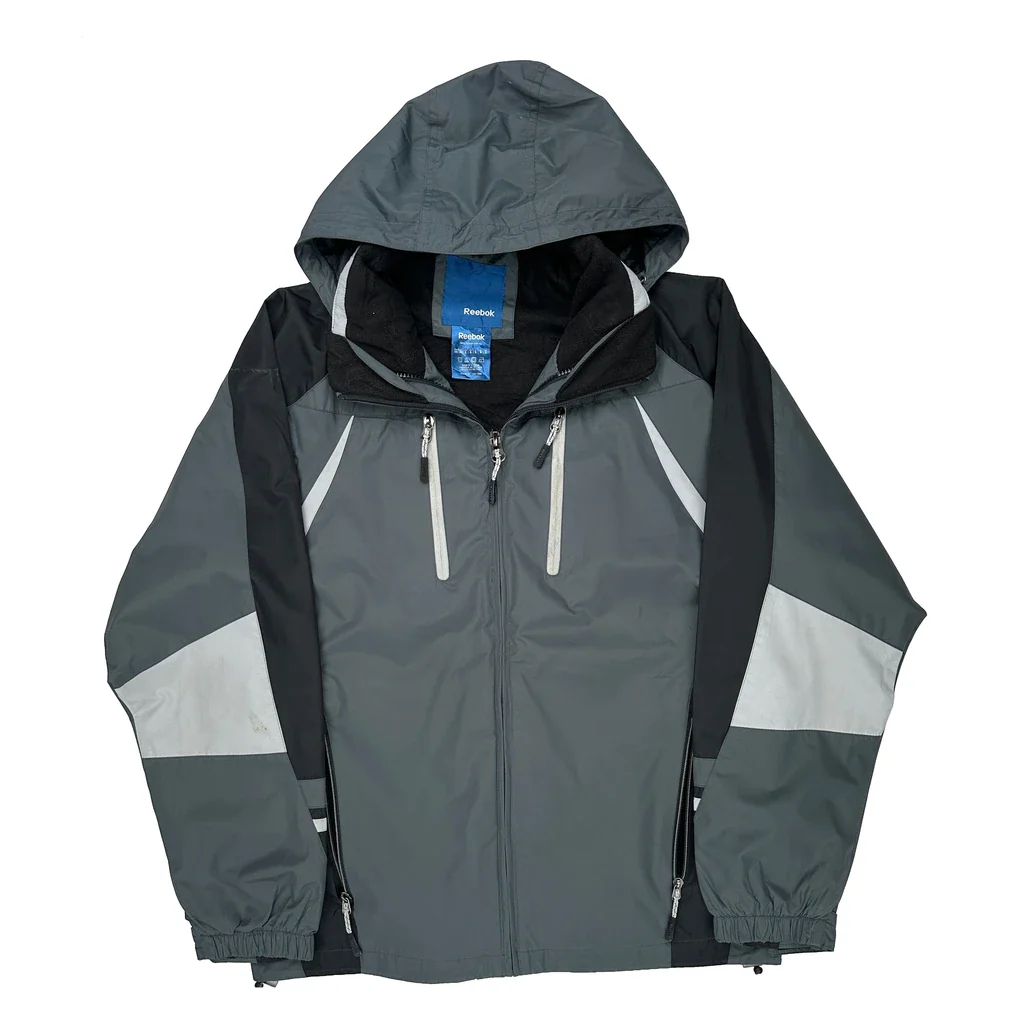 Reebok Windbreaker - Small Gray Polyester