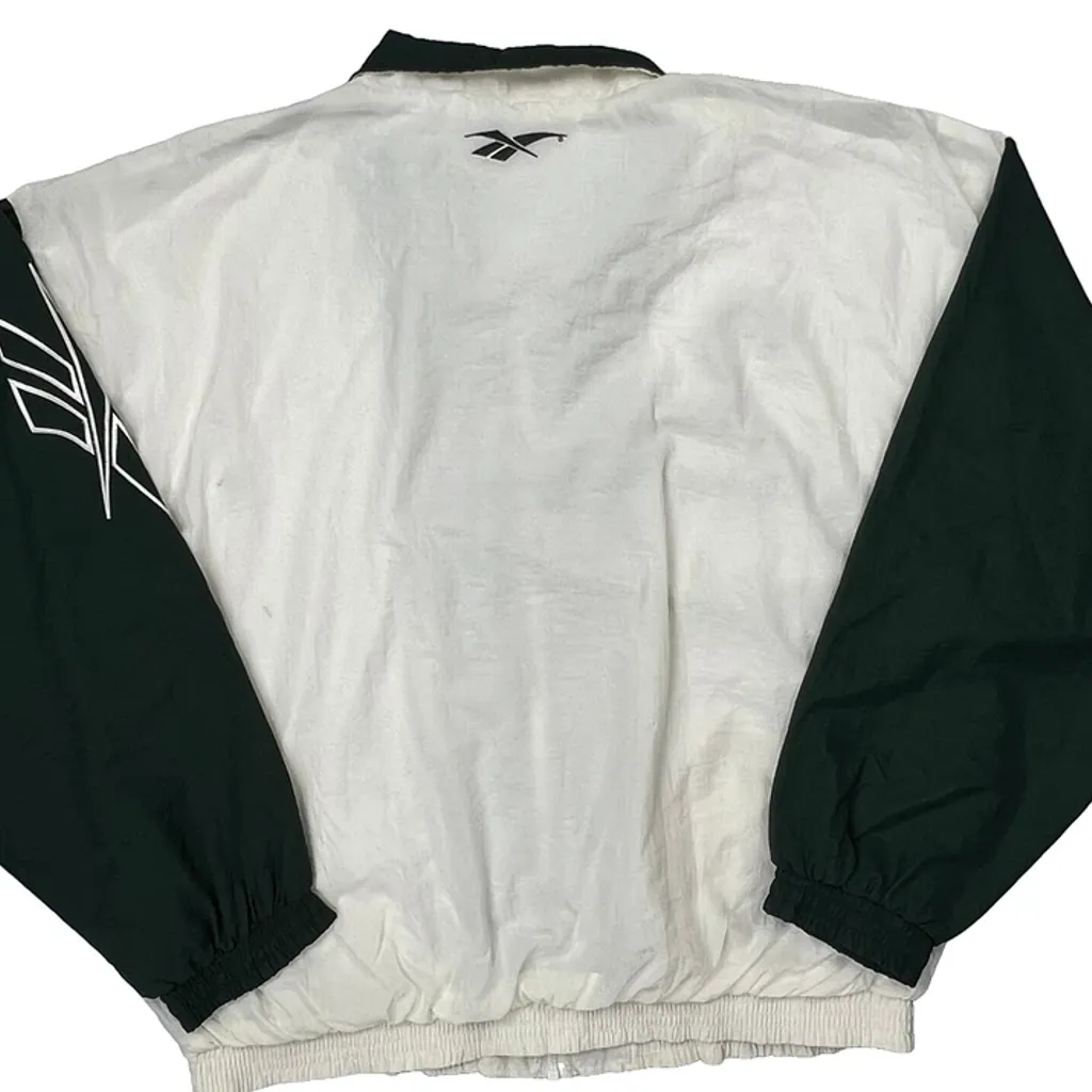 Reebok Striped Windbreaker - XL Green Nylon - Image 6